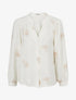 Blouse fluide à broderies florales - Écru - 1