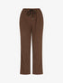 Pantalon droit en velours style maille - Marron - 1