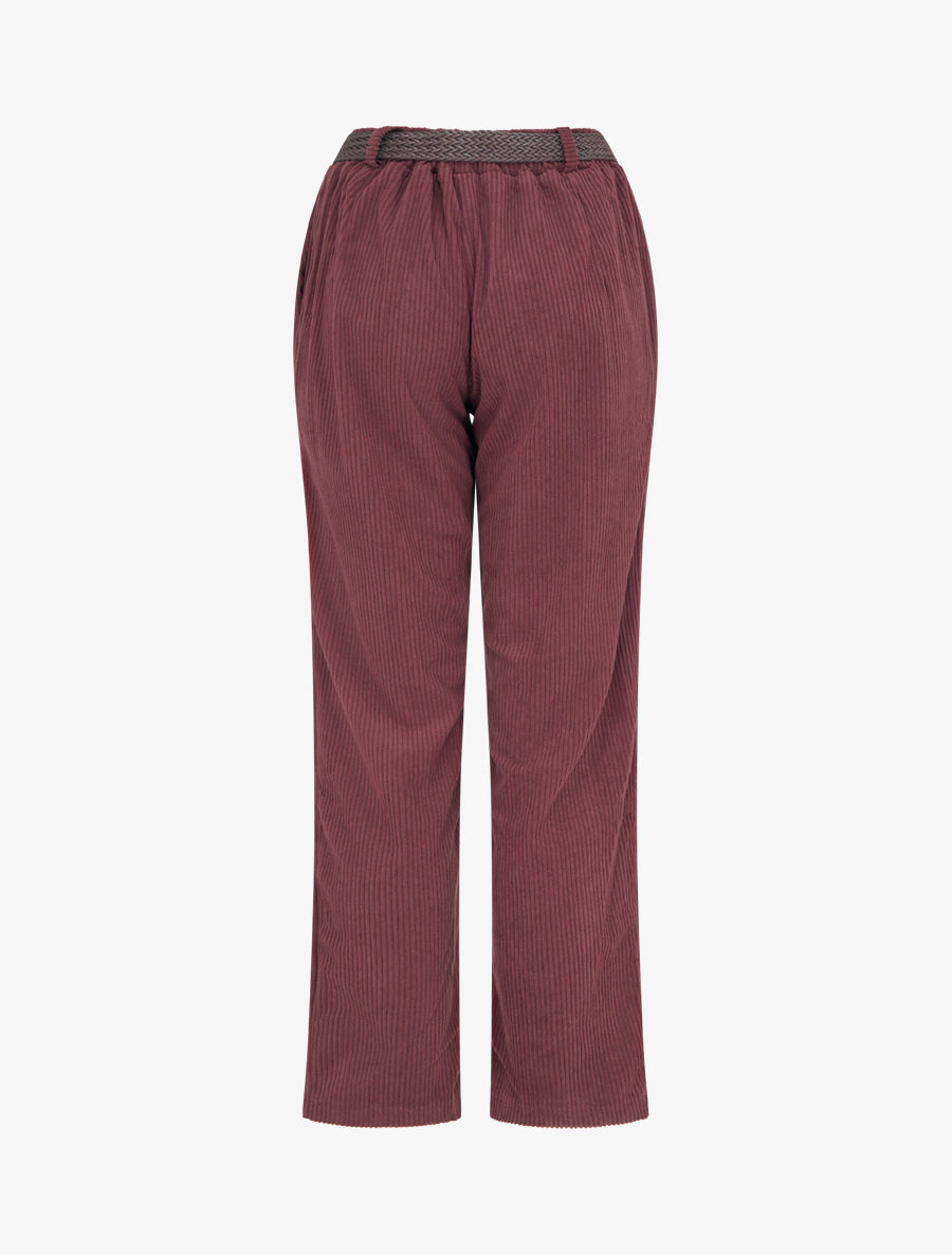 Pantalon droit en velours côtelé - Bordeaux - 2