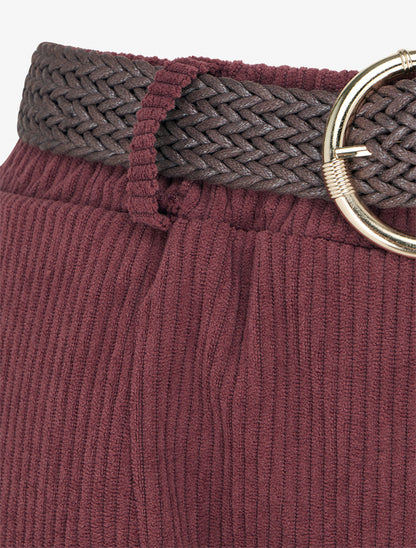 Pantalon droit en velours côtelé - Bordeaux - 3