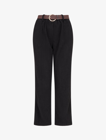 Pantalon droit en velours côtelé - Noir - 1