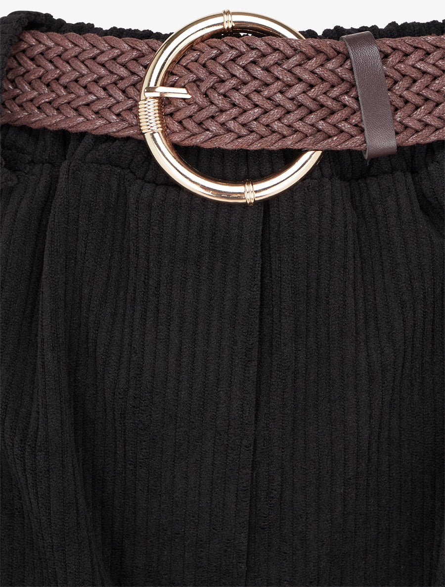 Pantalon droit en velours côtelé - Noir - 3