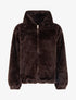 Blouson zippé en fourrure synthétique - Marron - 1