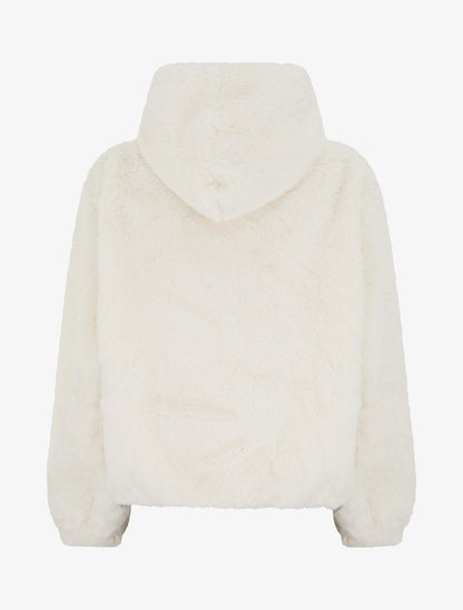 Blouson zippé en fourrure synthétique - Écru - 2