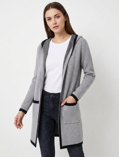 Gilet ouvert à capuche - Gris