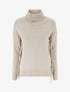 Pull uni frangés à col roulé - Taupe - 1