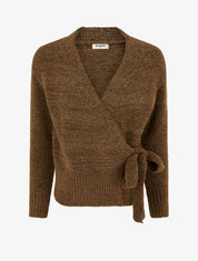 Pull cache-coeur en laine mélangée irisée - Marron - 1