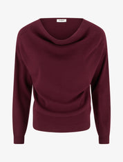 Pull droit à col bénitier - Lie de vin - 1
