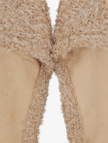 Veste sans manches effet daim - Beige - 3