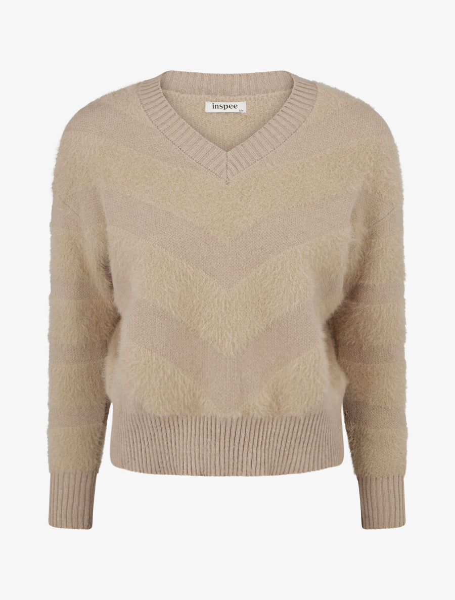 Pull uni duveteux - Beige - 1