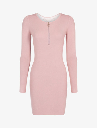 Robe pull à détail papillon - Rose - 1