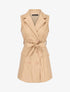 Robe blazer sans manches en simili - Beige - 4