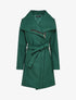 Manteau mi-long à zip et large col - Vert sapin - 1