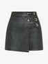 Jupe short en simili à détail lanières - Noir - 1