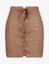 Mini-jupe en simili à lacets - Camel - 4