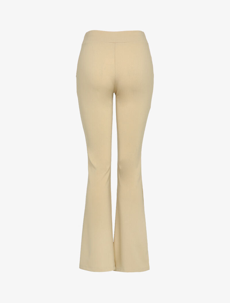 Pantalon flare fendu - Beige - 2
