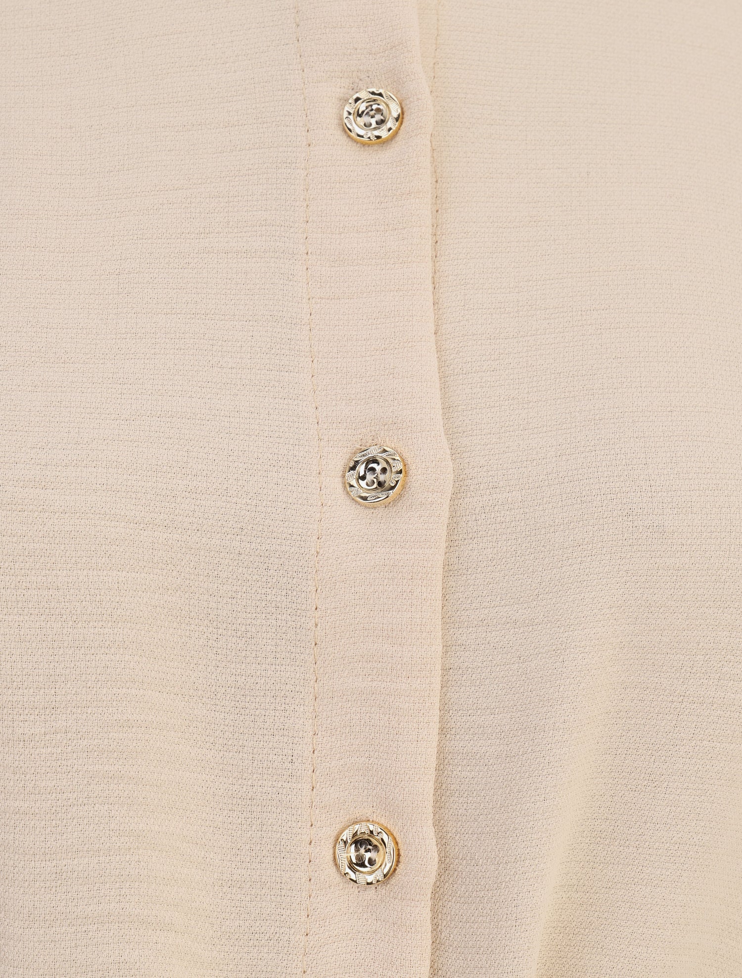 Robe volantée à manches bouffantes - Beige - 3