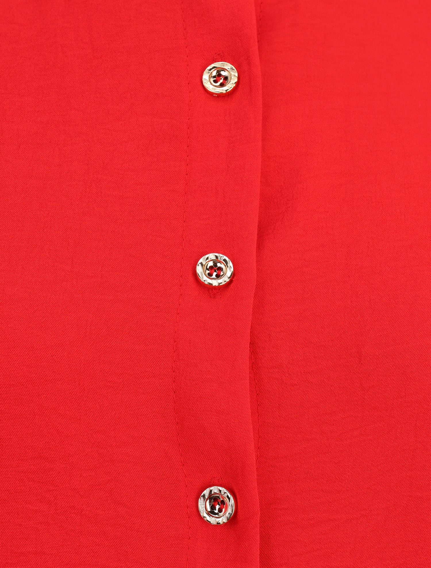 Robe volantée à manches bouffantes - Rouge - 3