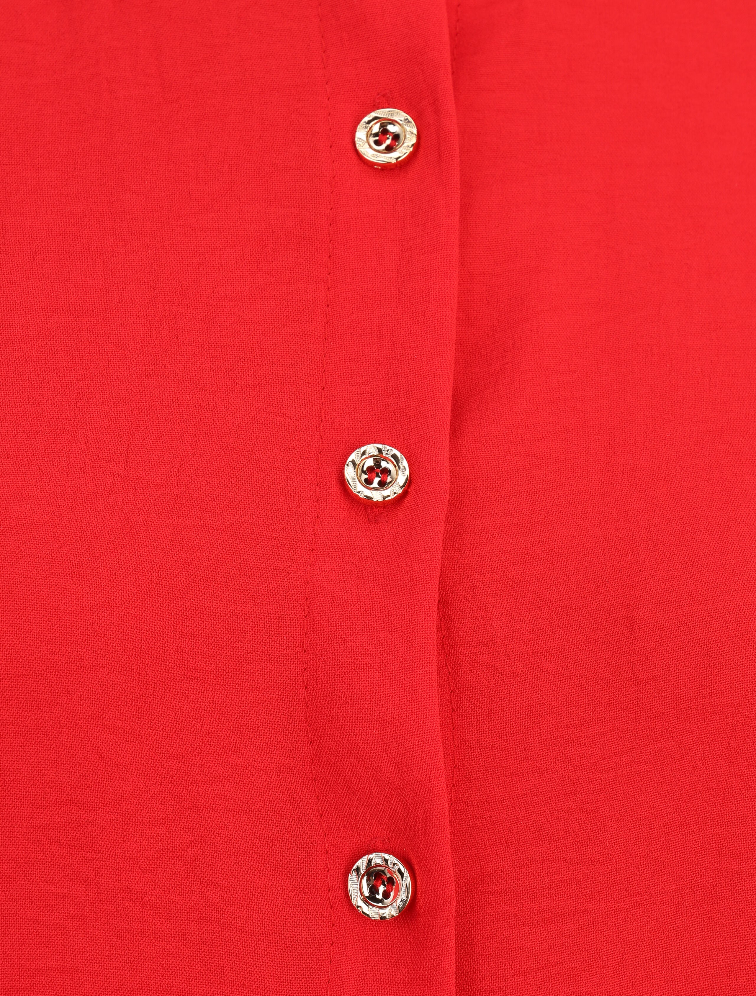 Robe volantée à manches bouffantes - Rouge - 3