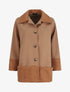 Manteau boutonné à détail laine bouclée - Camel - 5