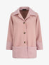 Manteau boutonné à détail laine bouclée - Rose poudré - 4