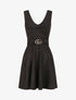 Robe à col V et paillettes - Noir - 4