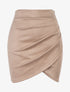 Jupe en suédine à côtés froncés - Beige - 3