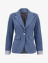 Blazer à revers imprimé rayures - Bleu charrette - 1