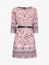 Robe droite à imprimé arabesques - Rose - 1
