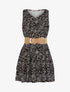 Robe fleurie à volants - Noir - 3
