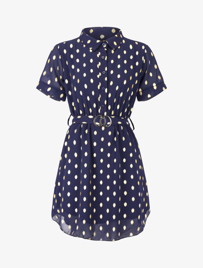 Robe patineuse à imprimé moucheté - Marine - 2