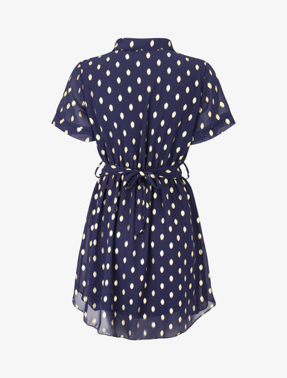 Robe patineuse à imprimé moucheté - Marine - 3