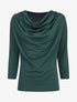 Top à col bénitier et manches 3/4 - Vert sapin - 4