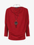 Pull fin à col bénitier et manches dolman - Bordeaux - 4