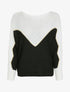 Pull en grosse maille à motif V irisé - Noir - 1