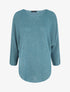 Pull loose irisé à bords arrondis - Bleu charrette - 4