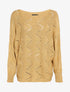 Pull loose en maille geométrique ajourée - Camel - 1