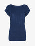 Pull sans manches en maille tressée - Marine - 1