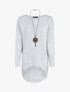 Pull loose à dos long et col bateau - Gris clair - 1