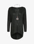 Pull loose à dos long et col bateau - Noir - 1