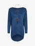 Pull loose à dos long et col bateau - Bleu - 5