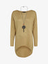Pull loose à dos long et col bateau - Camel - 1