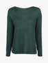 Pull loose en maille épaisse et fine - Vert sapin - 5