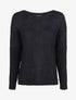 Pull loose en maille épaisse et fine - Noir - 4