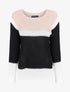 Pull en maille rayée irisée et manches raglan - Rose poudré - 1