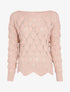 Pull oversize en maille crochet - Rose - 1
