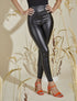 Legging taille haute en simili - Noir - 5