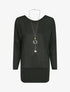 Top chauve-souris avec sautoir - Noir - 3