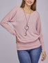 Top chauve-souris avec sautoir - Rose - 4