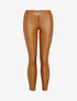 Legging en simili taille haute zippé - Marron - 3